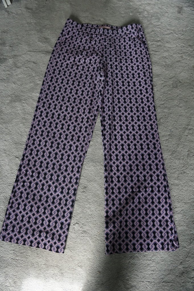 Travelstof lange broek v Studio Anneloes mt L 40 paars/zwart, Maat 38/40 (M), Studio Anneloes, Paars, Nieuw