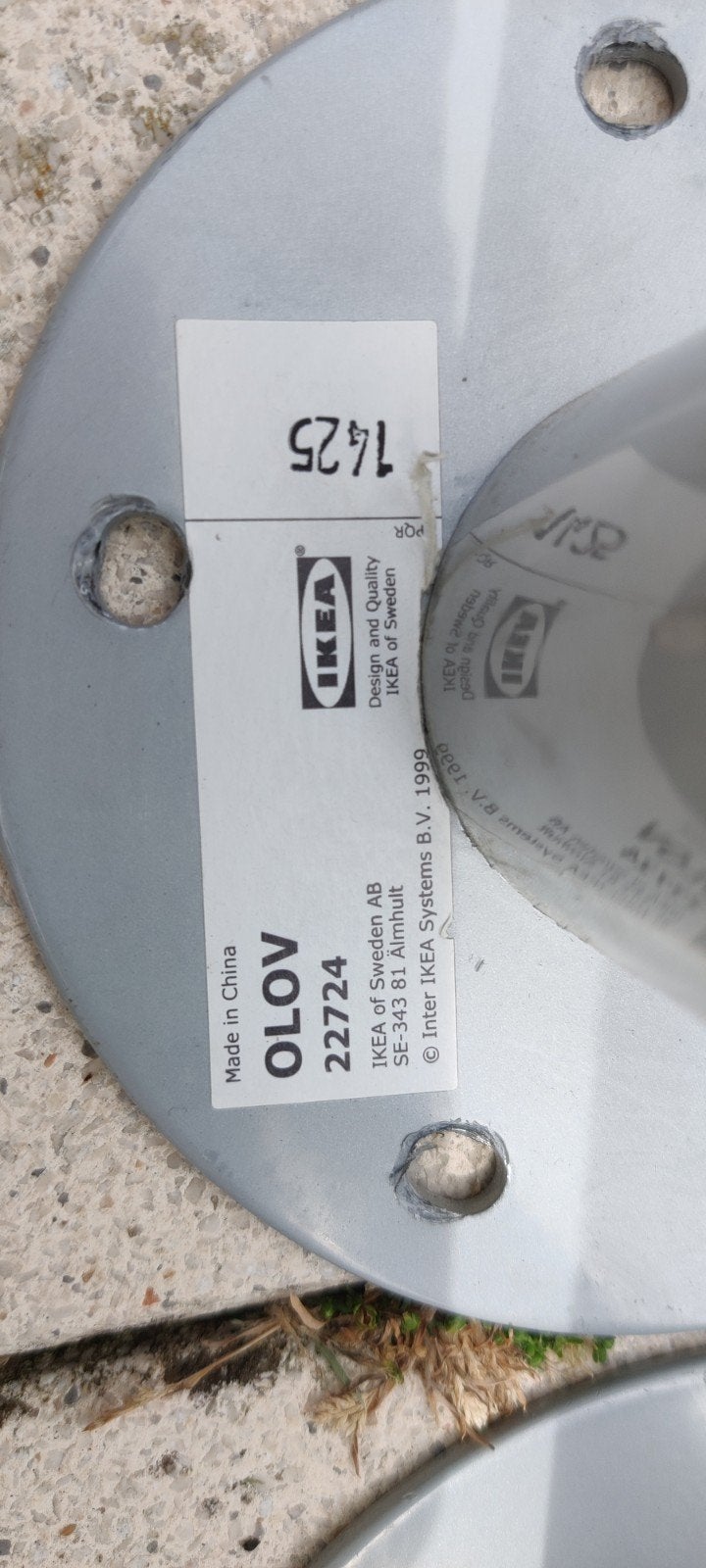 6x IKEA OLOV Verstelbare Tafelpoot - Grijs Metaal, Ophalen, Tafelpoot, Minder dan 50 cm, Gebruikt