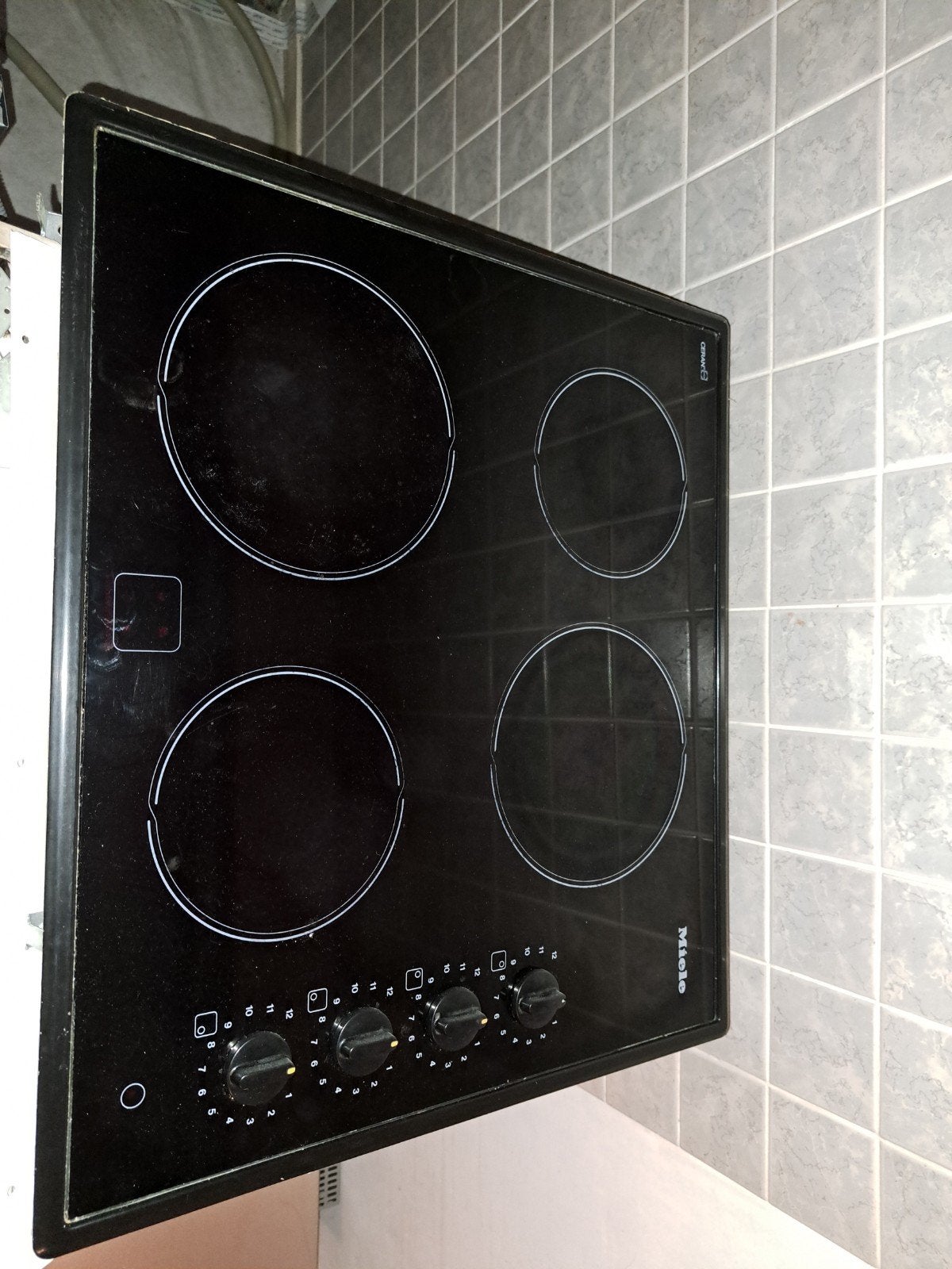Miele keramische kookplaat met 4 kookzones, Ophalen, Gebruikt, Keramisch, 4 kookzones