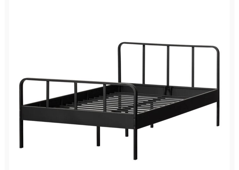 Zwart metalen bed Mees, Woood, zgan, twijfelaar, 120 cm, Huis en Inrichting, Slaapkamer | Bedden, Ophalen, Zwart, Zo goed als nieuw