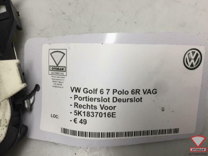 vw golf 6 7 vag portierslot deurslot rechts voor 5k1837016e, Gebruikt, Volkswagen, Volkswagen AG, Vw@volkswagen.de