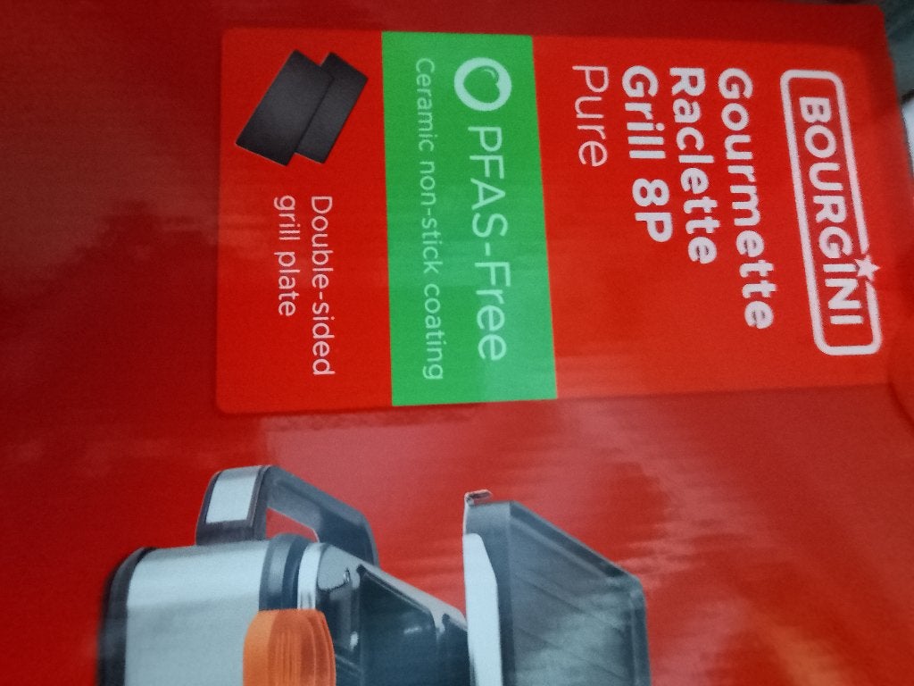 Bourgini Gourmette Raclette Grill 8P PFAS-vrij, Ophalen of Verzenden, Nieuw, 8 personen of meer
