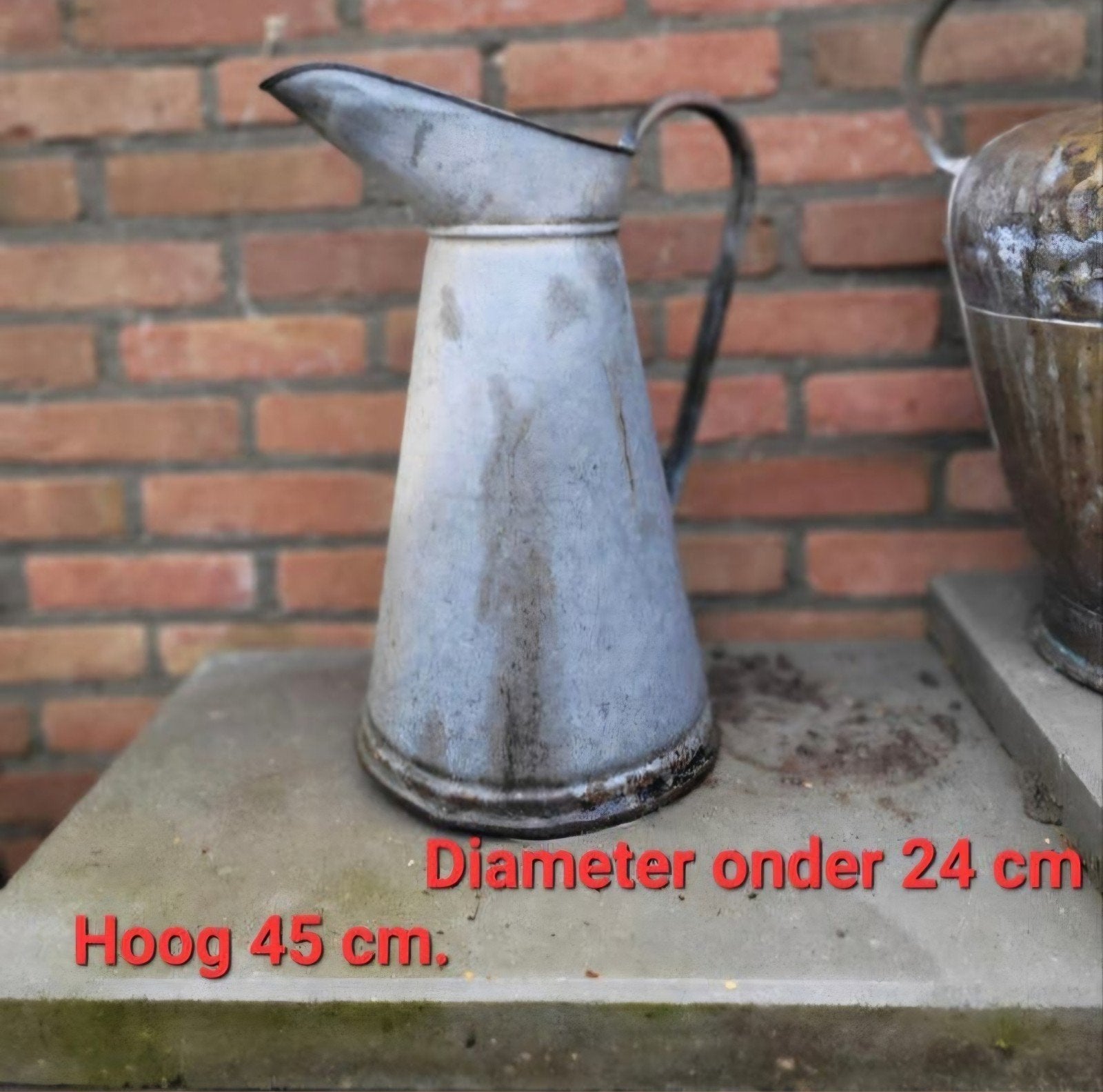 Oude Franse antieke brocante zinken water kan / lampet kan, Antiek en Kunst, Curiosa en Brocante, Ophalen of Verzenden