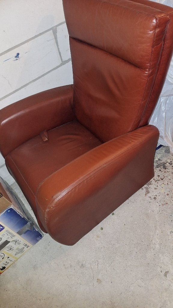 Relaxstoel, Huis en Inrichting, Fauteuils, Ophalen, Gebruikt, Minder dan 75 cm, Leer