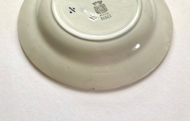 Gien Ceres etagère presenteer schaal op voet faience blauw, Ophalen of Verzenden