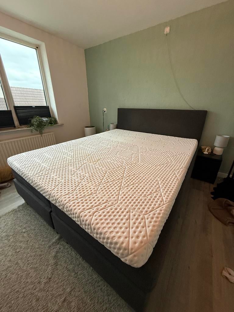 Complete Boxspring met Emma Sleep Diamond Degree topper, Ophalen, Gebruikt, Tweepersoons, 200 cm