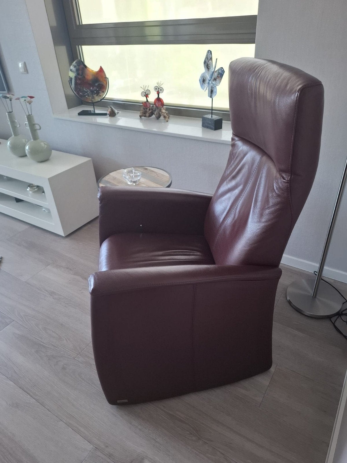 2x leren relaxfauteuil IN NIJKERK!, Huis en Inrichting, Fauteuils, Ophalen, Gebruikt, Modern, comfortabel, 50 tot 75 cm