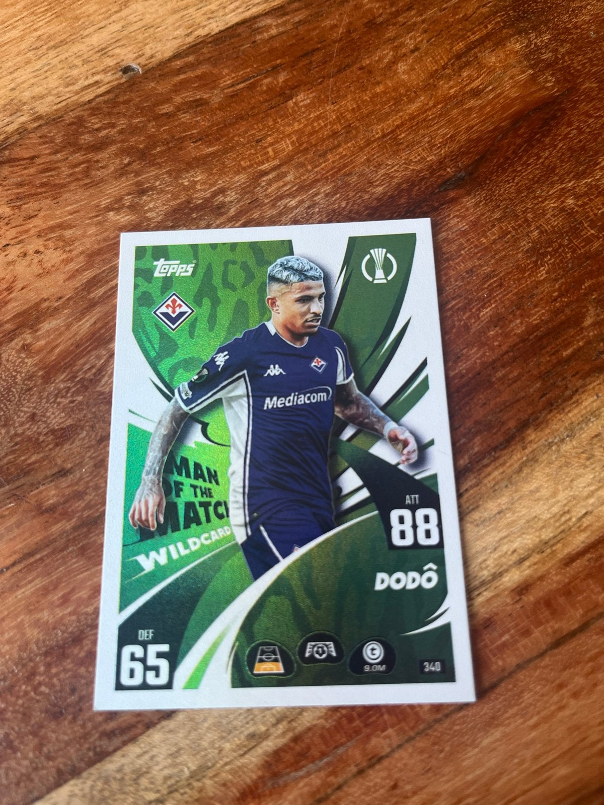 Topps Match Attax Wildcard Dodo Fiorentina, Ophalen of Verzenden, Zo goed als nieuw, Buitenlandse clubs, Spelerskaart