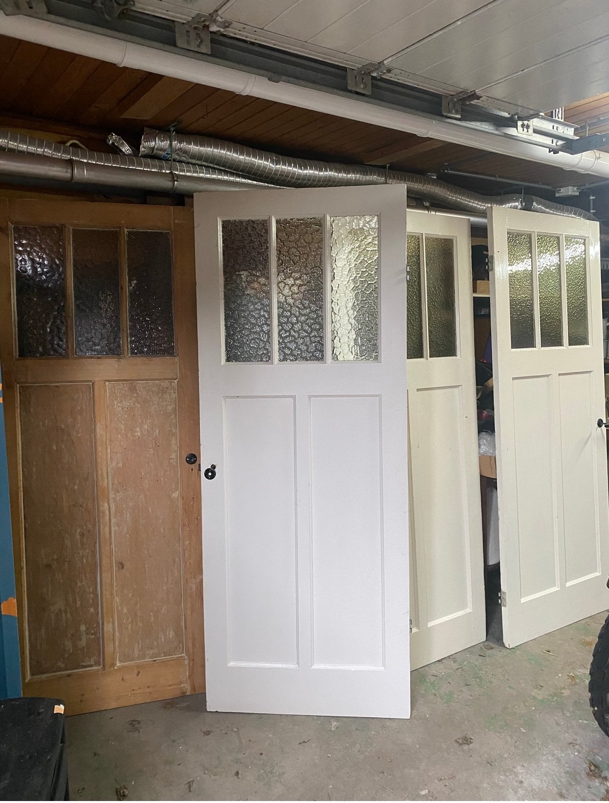 Oude houten binnendeuren met glas, 80 tot 100 cm, Binnendeur, Ophalen of Verzenden, Zo goed als nieuw