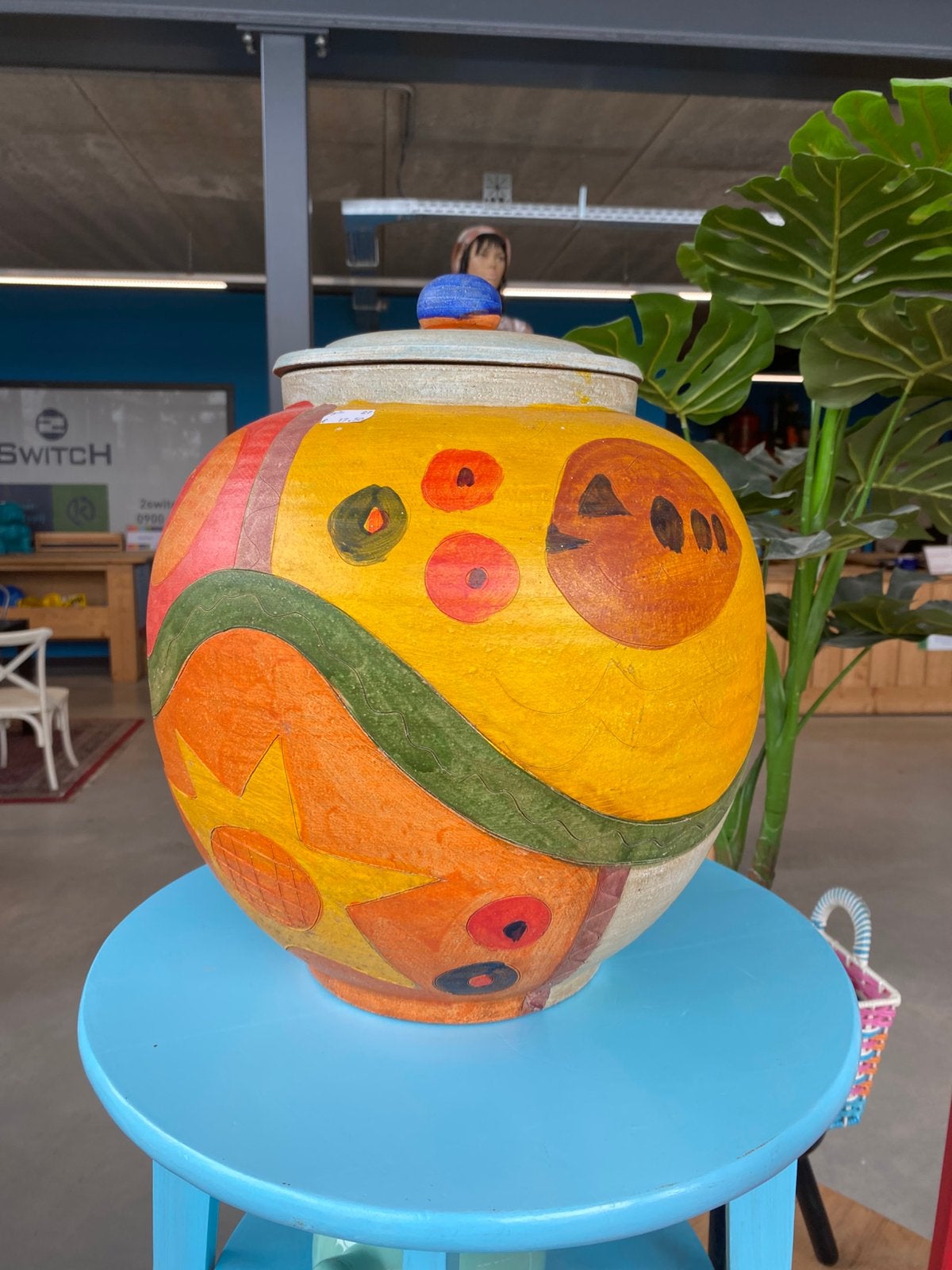 Terracotta pot met deksel, Antiek en Kunst, Curiosa en Brocante, Ophalen