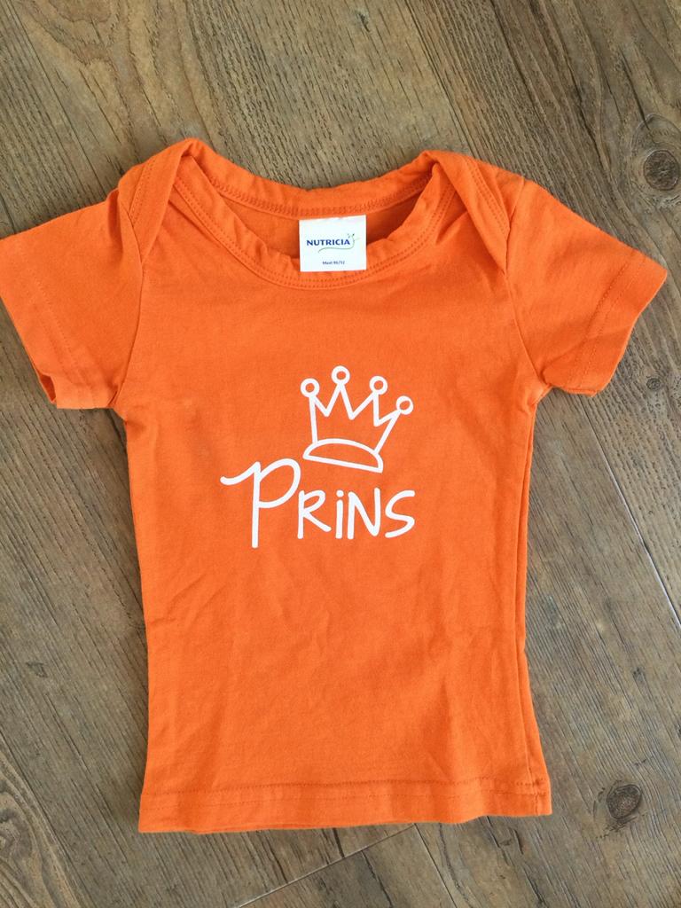 Oranje jongens koningsshirt maat 86/92, Kinderen en Baby's, Babykleding | Maat 86, Ophalen, Gebruikt, Jongetje, Shirtje of Longsleeve