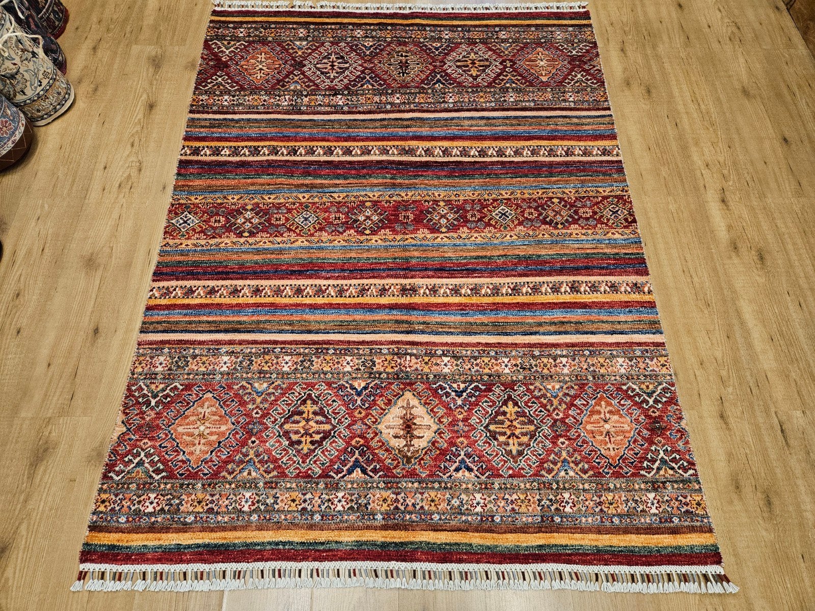 Handgeknoopt oosters tapijt loribaf 195x146, Huis en Inrichting, Info@SlatsAntiek.nl, Crème, 100 tot 150 cm, Perzisch