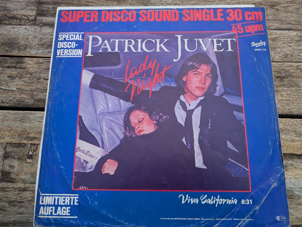 Maxi single - Patrick Juvet - Lady night, Cd's en Dvd's, Vinyl Singles, Ophalen of Verzenden, Zo goed als nieuw, Dance en House