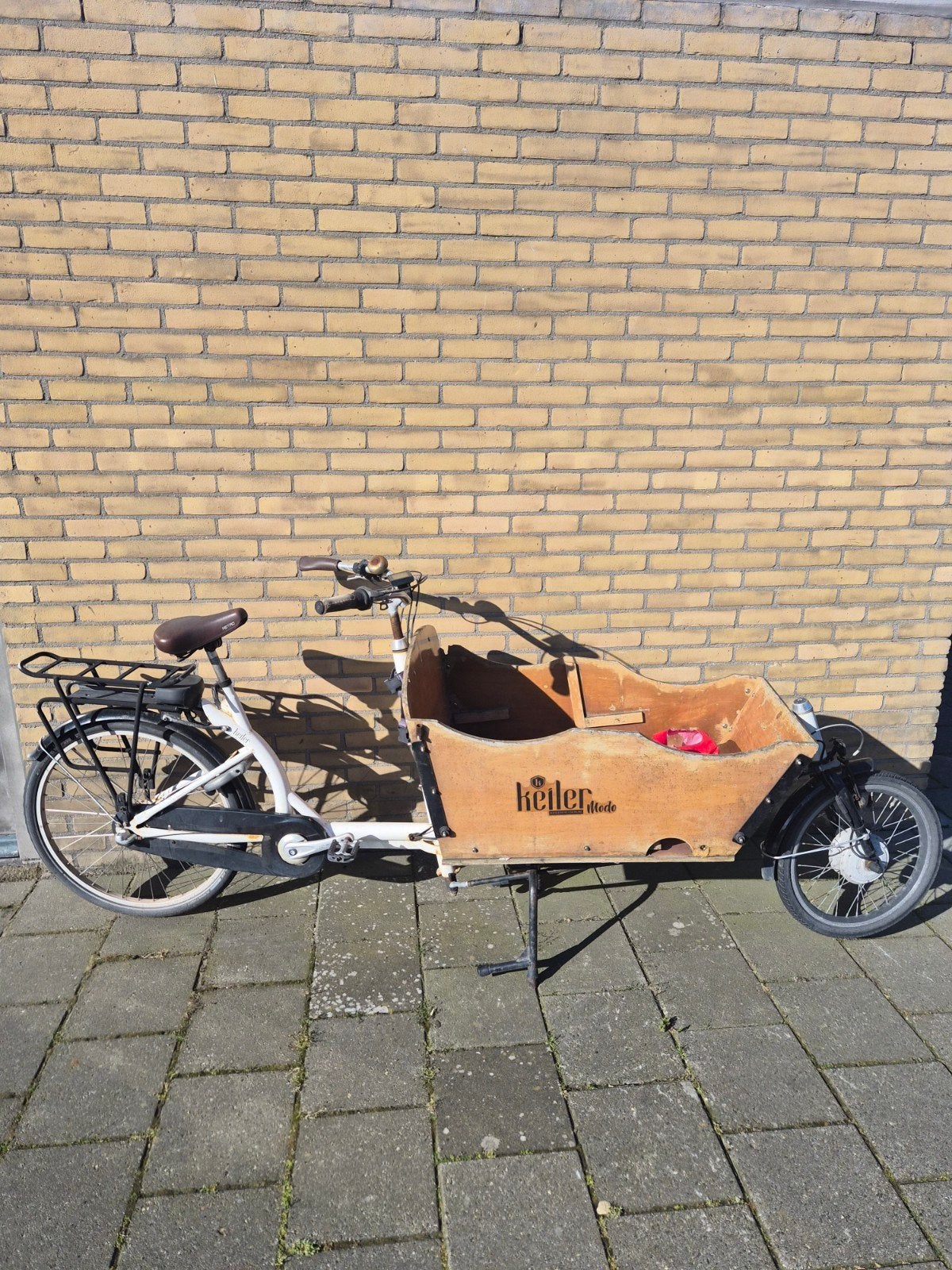 Bakfiets elektrisch (verkocht), Terugtraprem, Gebruikt, Elektrisch, 2 kinderen