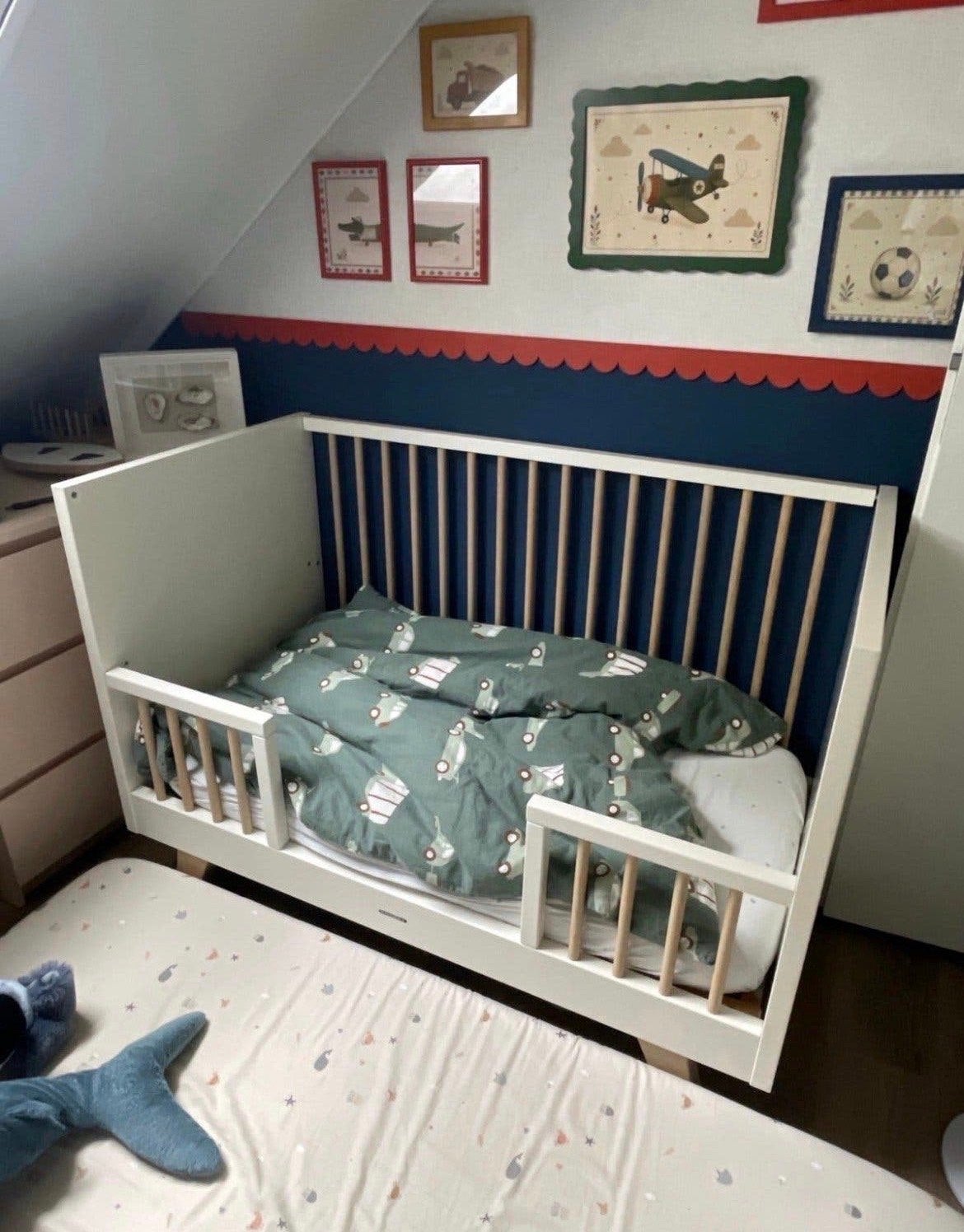 Kinderbedje Lars Kidsmill - Peuterbed & Babybed, Ophalen, Gebruikt, 70 tot 85 cm, 140 tot 160 cm