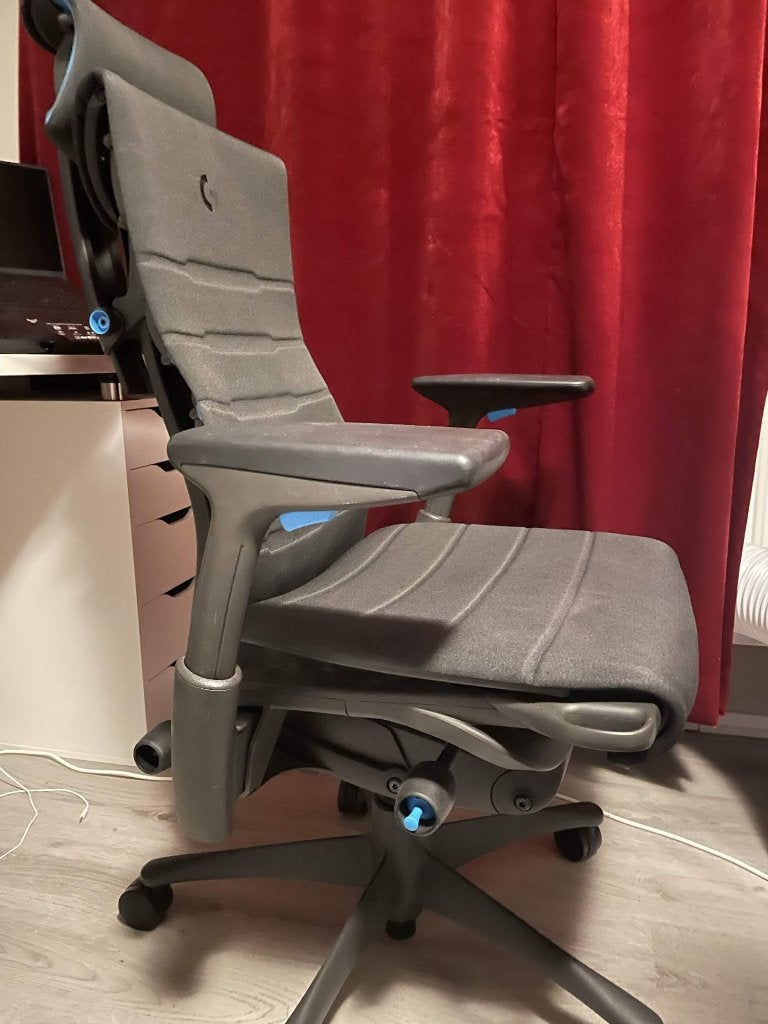 Logitech G Herman Miller Embody Gaming + Hoofdsteun, Ophalen, Zwart, Bureaustoel, Ergonomisch
