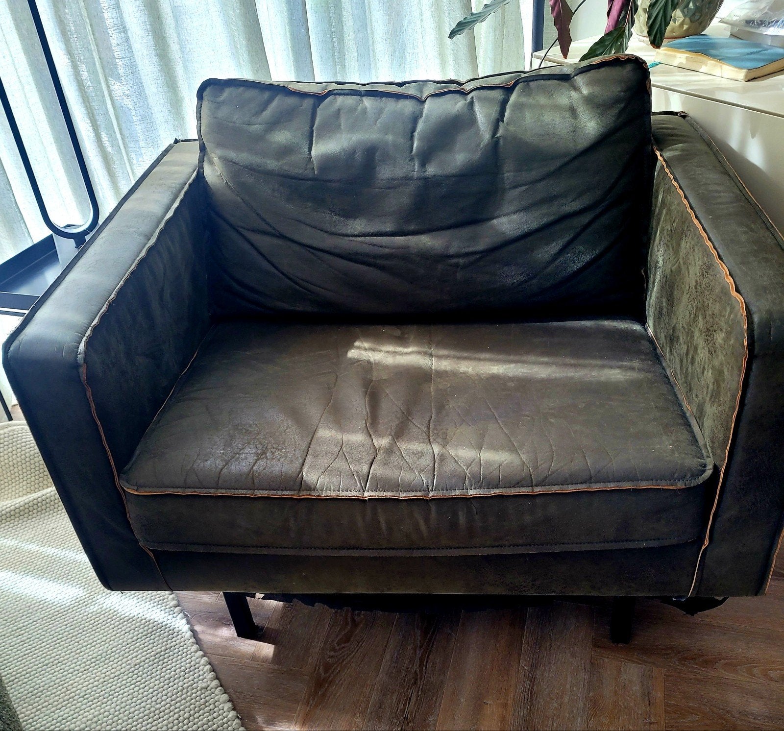 loveseat/fauteuil BePureHome Rodeo Army, Ophalen, Tweepersoons, Minder dan 150 cm, Leer