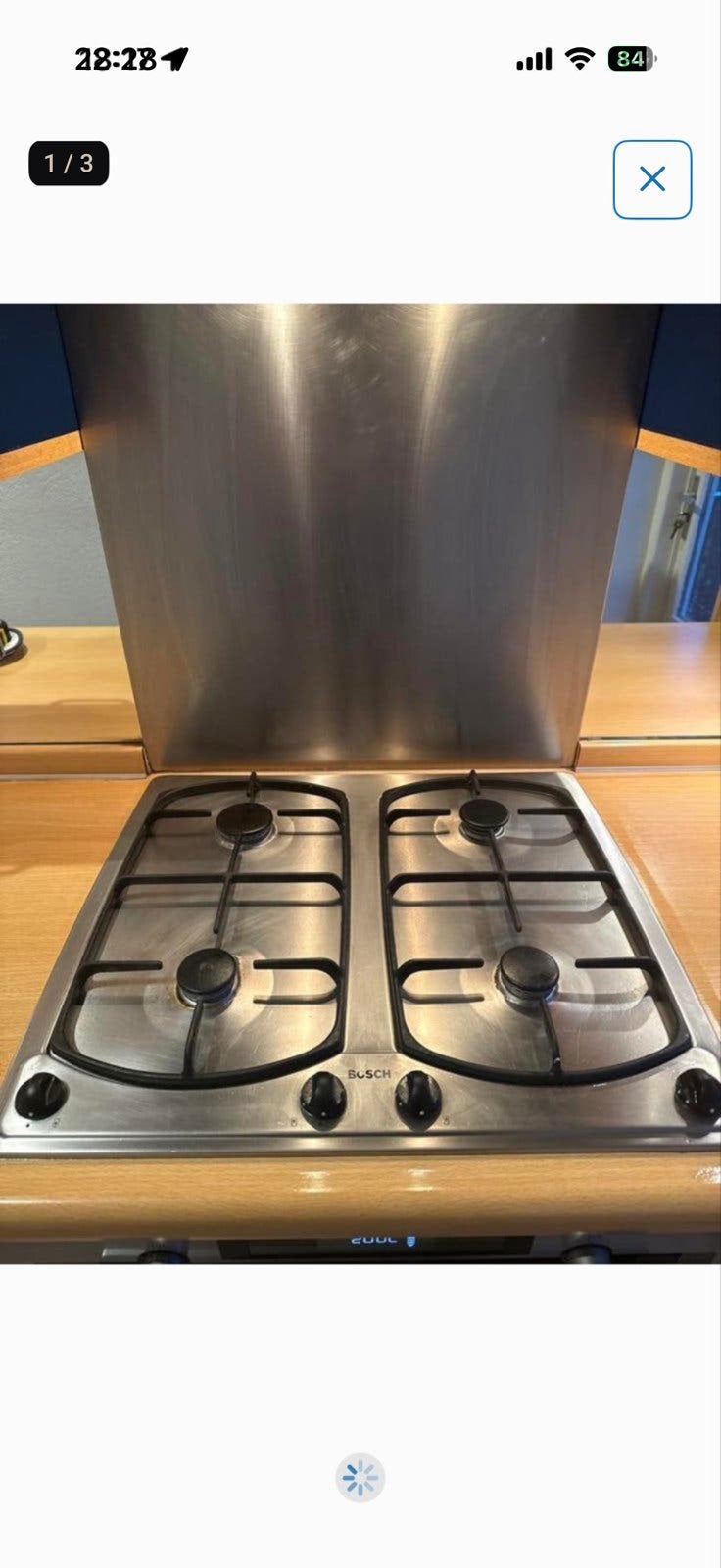 BOSCH 4-pits gasfornuis - RVS inbouw kookplaat, Ophalen, Gebruikt, 4 kookzones, Inbouw