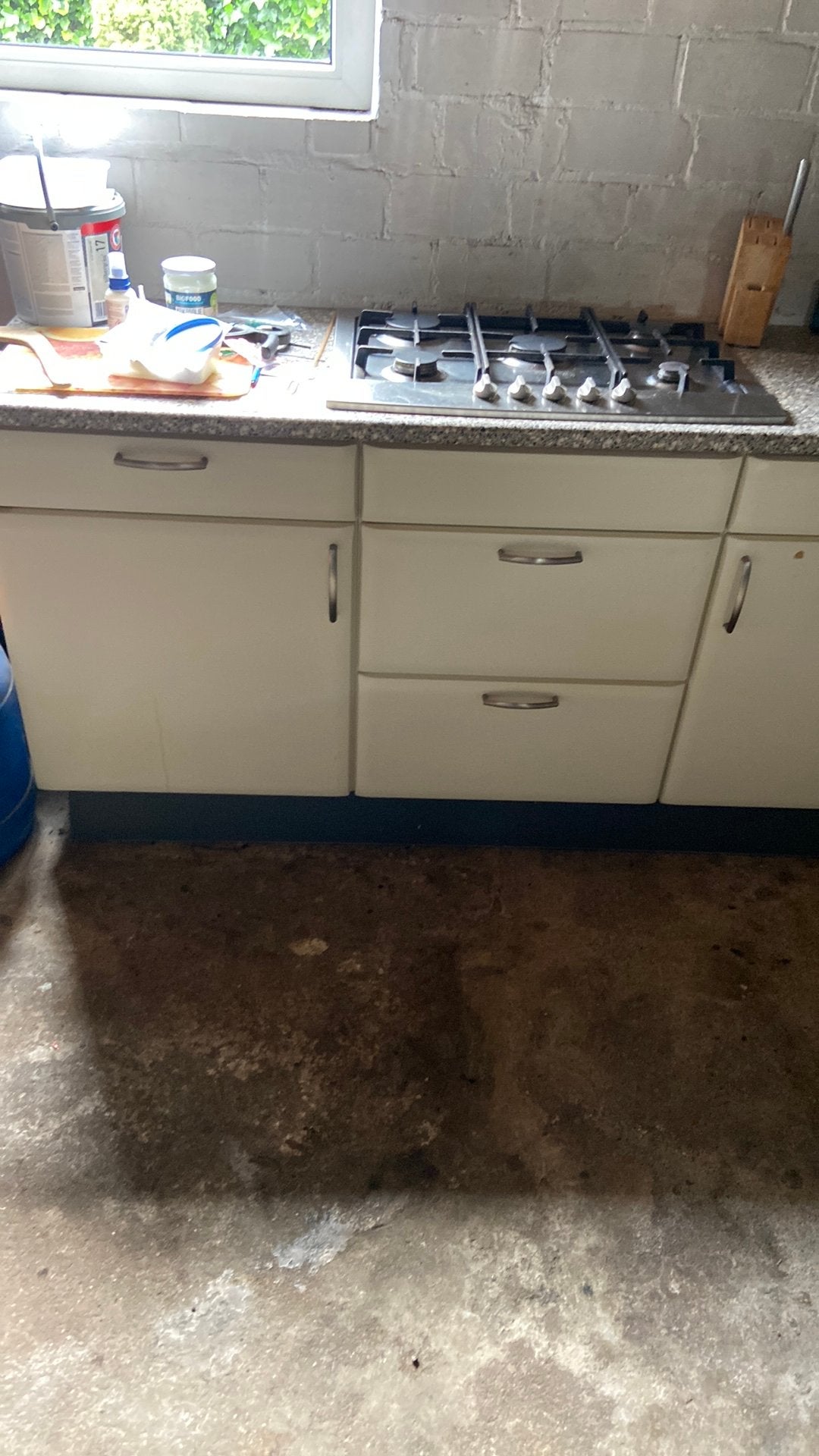 Keuken blok met gasfornuis, Ophalen of Verzenden, Zo goed als nieuw, Wit, Enkelwandige keuken