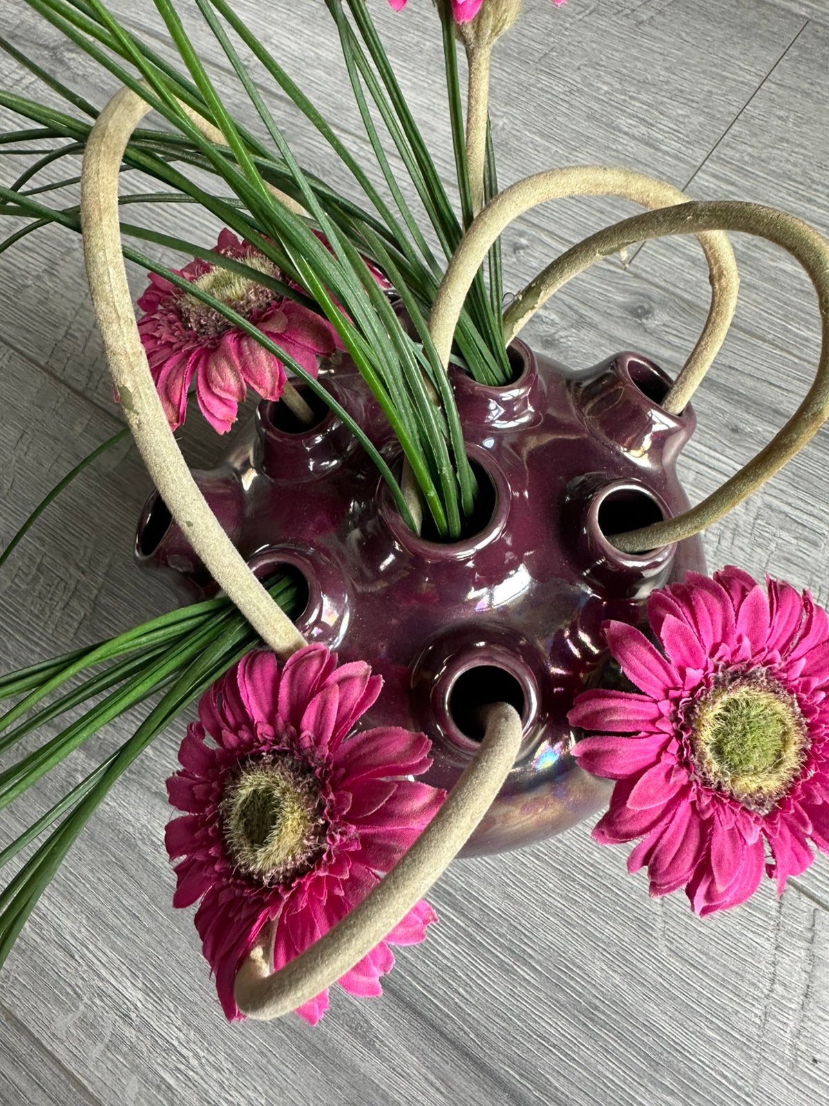 Kunstbloemen in mooie pot, Ophalen of Verzenden, Zo goed als nieuw