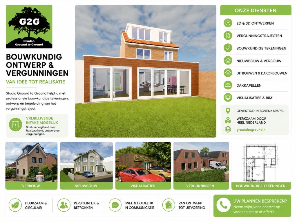 Bouwtekeningen & Vergunningen | Uitbouw, Dakkapel, Nieuwbouw, Bouwkundig advies