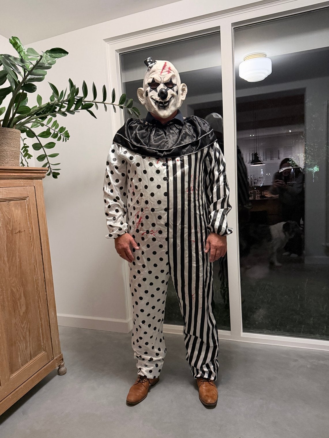 Halloween Horror Clowns Pak met Masker, Ophalen of Verzenden, Zo goed als nieuw, Kostuum, Halloween of Griezel