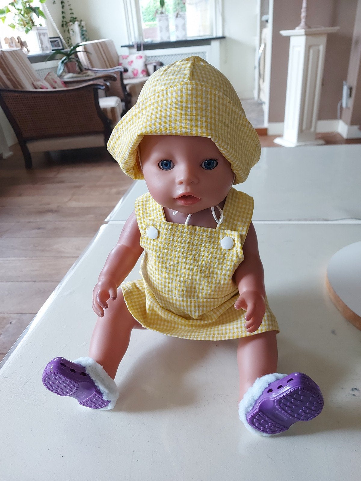 leuk ruitjes crocs set baby born pop 43cm, Ophalen of Verzenden, Nieuw, Babypop