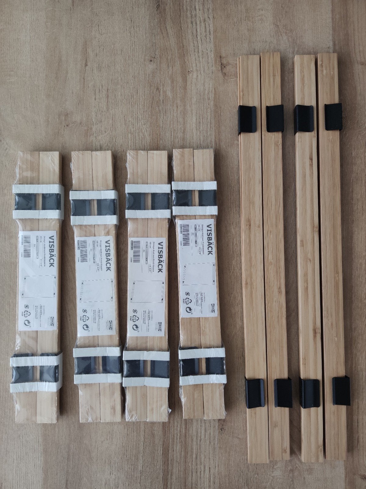 Bamboe poster hanger IKEA VISBÄCK 4x klein 2x groot, Ophalen, Bruin, Clicklijst, Nieuw