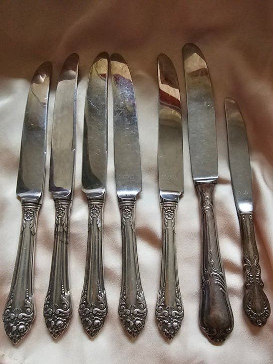 Antieke Sterling Zilveren Messen Set, Antiek en Kunst, Ophalen of Verzenden