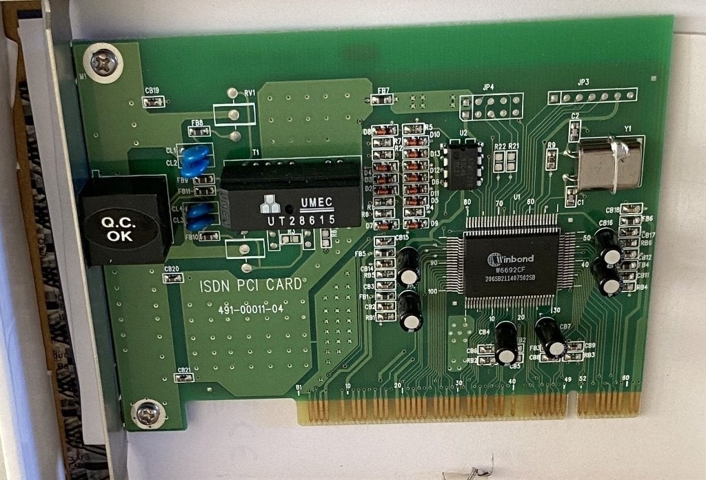 netwerk kaart, ISDN PCI card voor de computer, Ophalen of Verzenden, Zo goed als nieuw, Intern