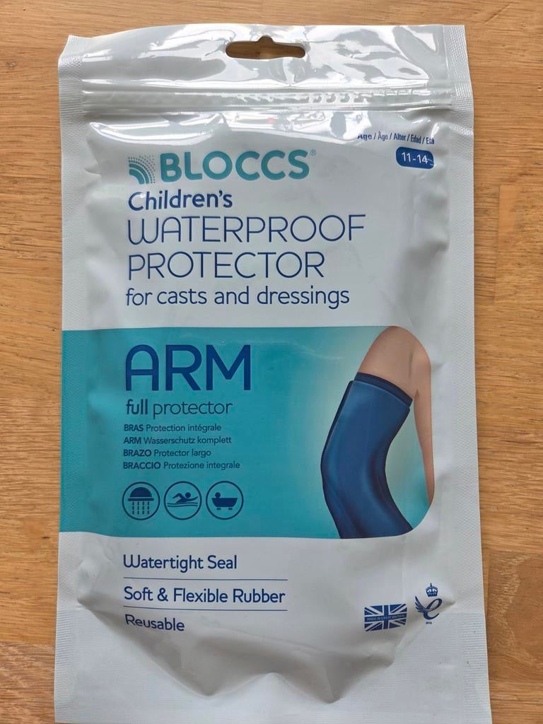 Nieuwe  hoes van BLOCCS voor gipsen arm, 11-14 jaar, Ophalen, Nieuw
