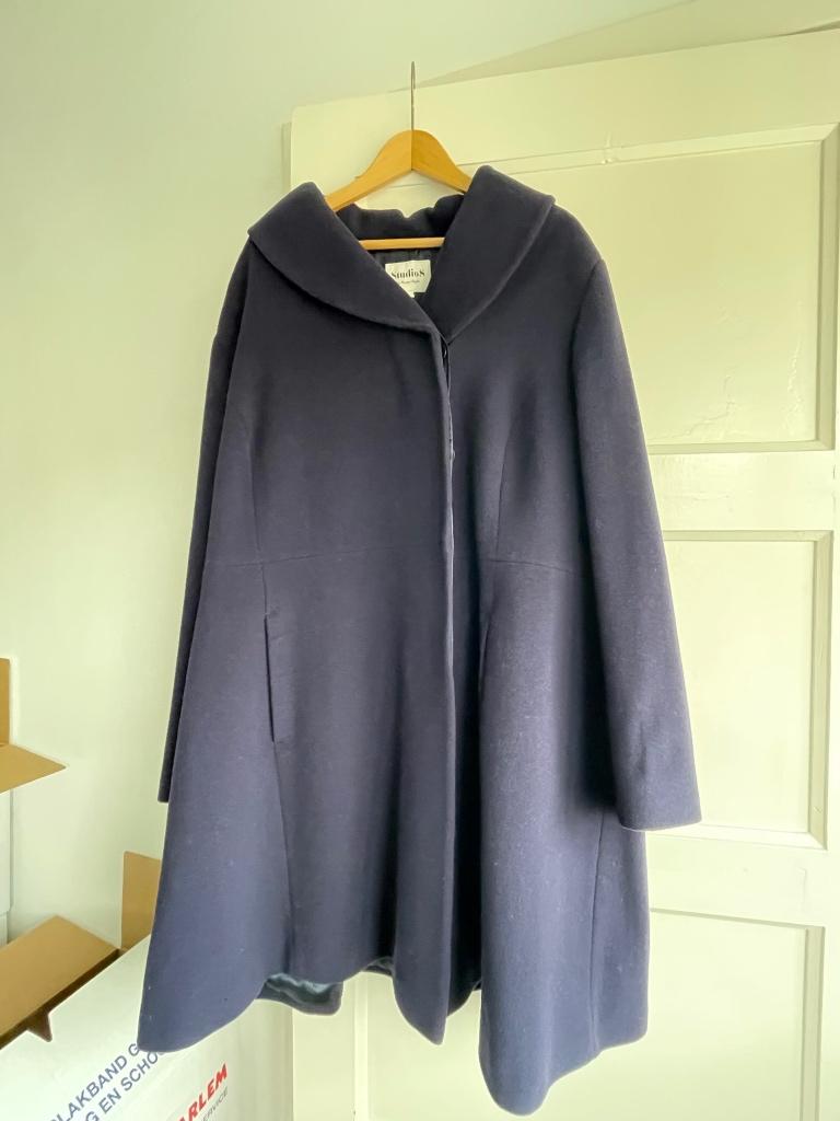 Wollen winterjas van Studio8 - maat 52, Ophalen, Blauw, Studio8, Jas of Mantel
