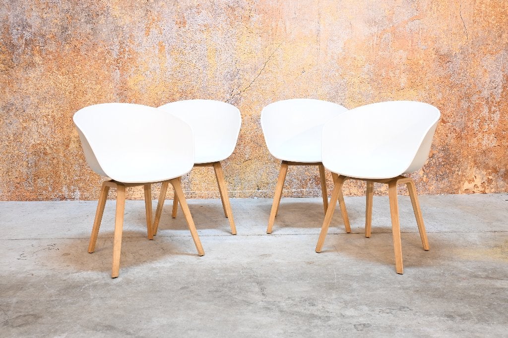 ZGANieuw 4 witte HAY AA C22 design stoelen, Hay, Overige materialen, Zo goed als nieuw, Vier
