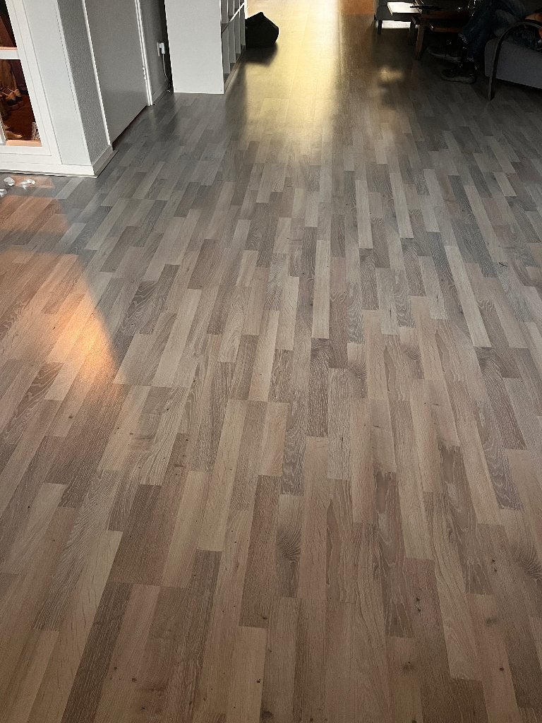 Laminaat vloer kleur licht eiken, Doe-het-zelf en Verbouw, Vloerdelen en Plavuizen, Ophalen, 50 tot 150 cm, Zo goed als nieuw