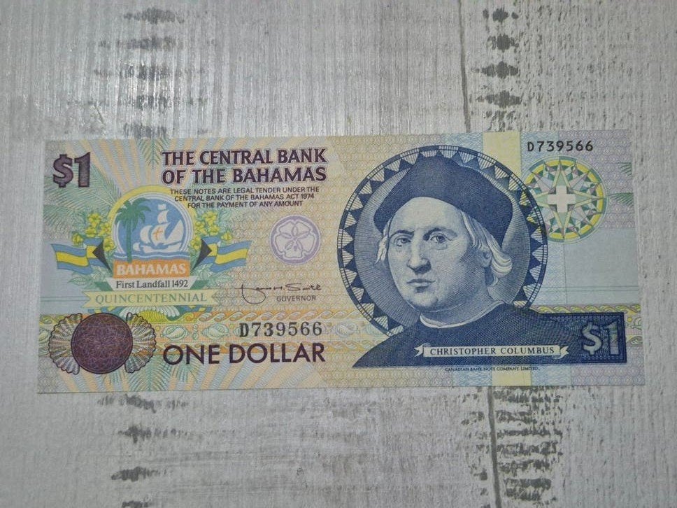 Bahama 1 Dollar 1992 UNC - Christopher Columbus, Ophalen of Verzenden, Noord-Amerika, Los biljet
