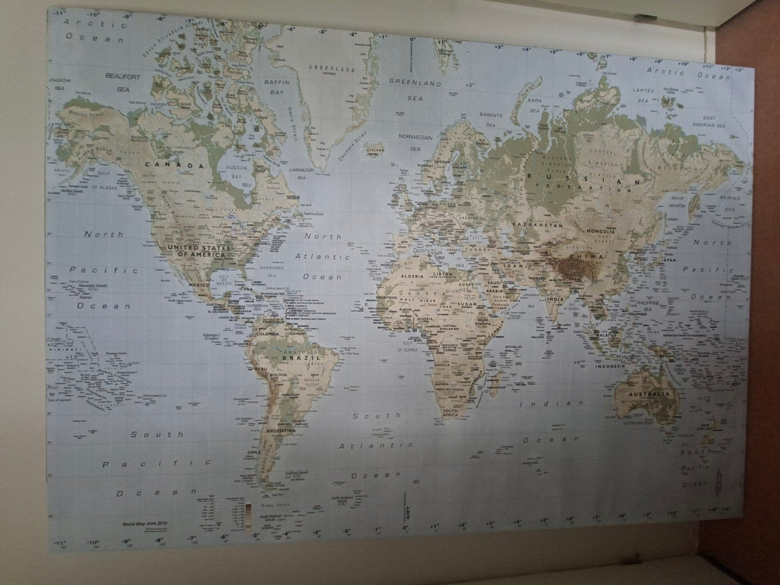 IKEA PREMIÄR Wereldkaart Canvas - 200x140 cm, Gebruikt, 125 cm of meer, Ophalen of Verzenden, Print