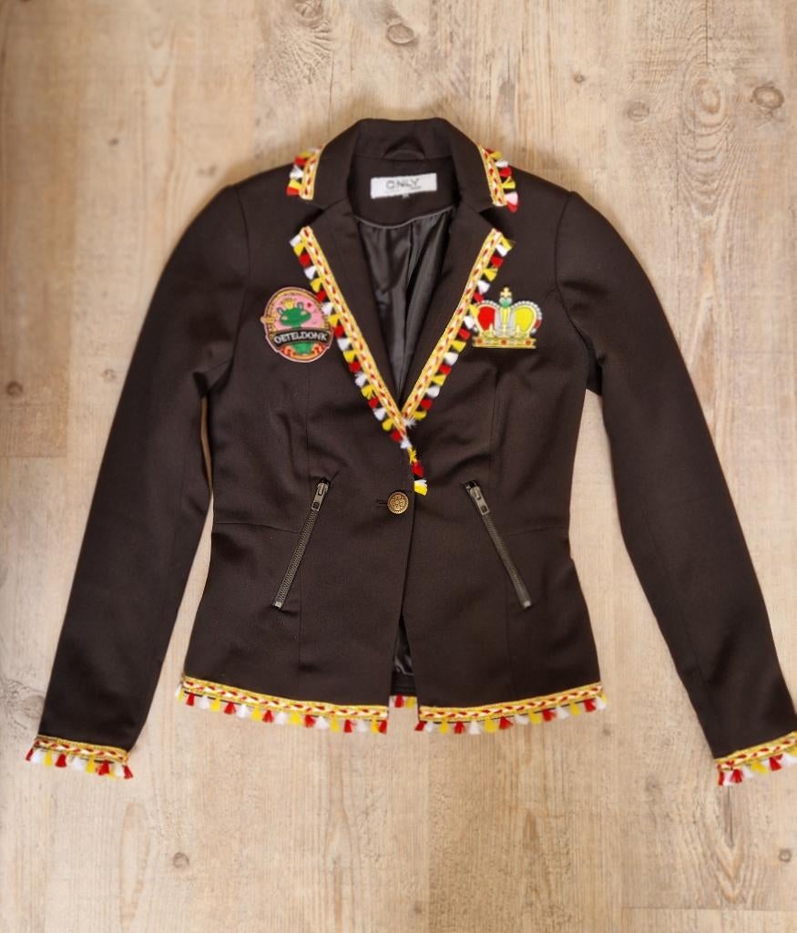 Oeteldonk Carnaval zwart gevoerd Colbertjasje van Only mt 34, Kleding | Dames, Nieuw, Ophalen of Verzenden, Kleding, Maat 34 (XS) of kleiner