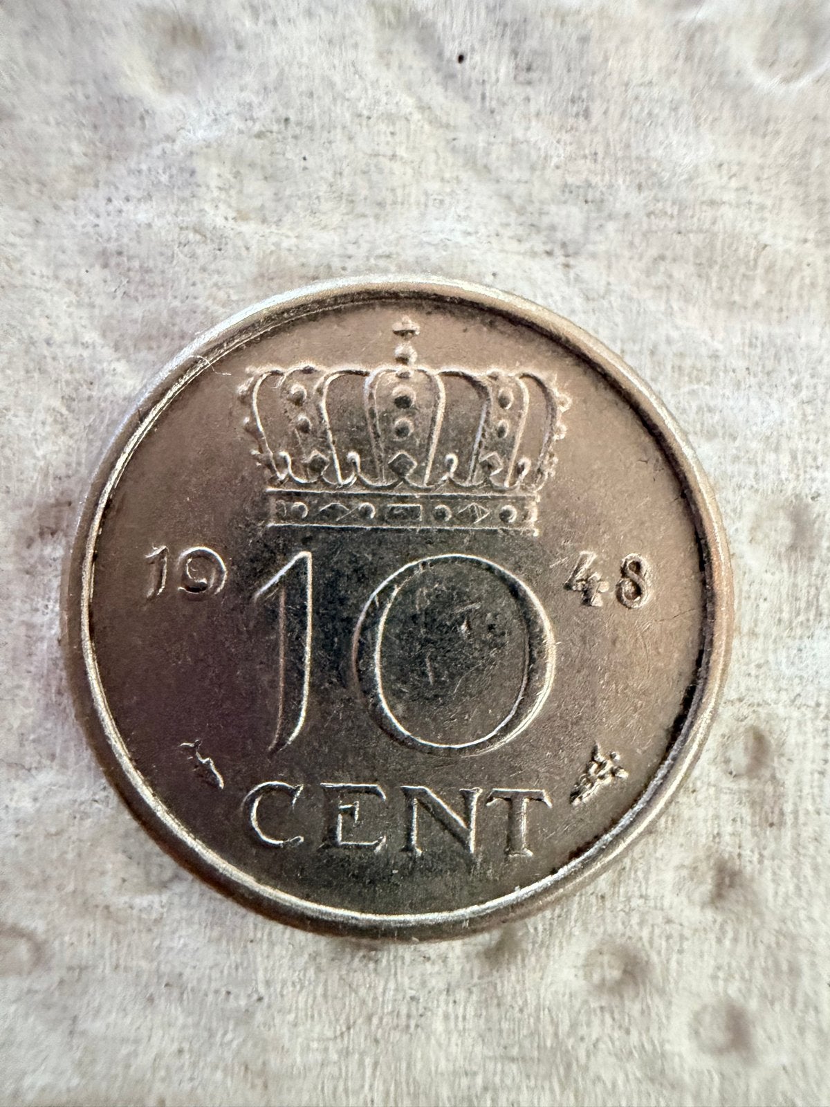 Nederland 10 Cent 1948 Koningin Wilhelmina, Postzegels en Munten, Munten | Nederland, Ophalen of Verzenden, Koningin Wilhelmina