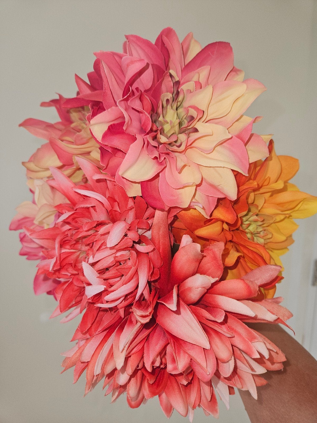 6 Zijden Dahlia Takken - Kunstbloemen Boeket, Binnen, Kunstbloem, Ophalen of Verzenden, Onderhoudsvrij