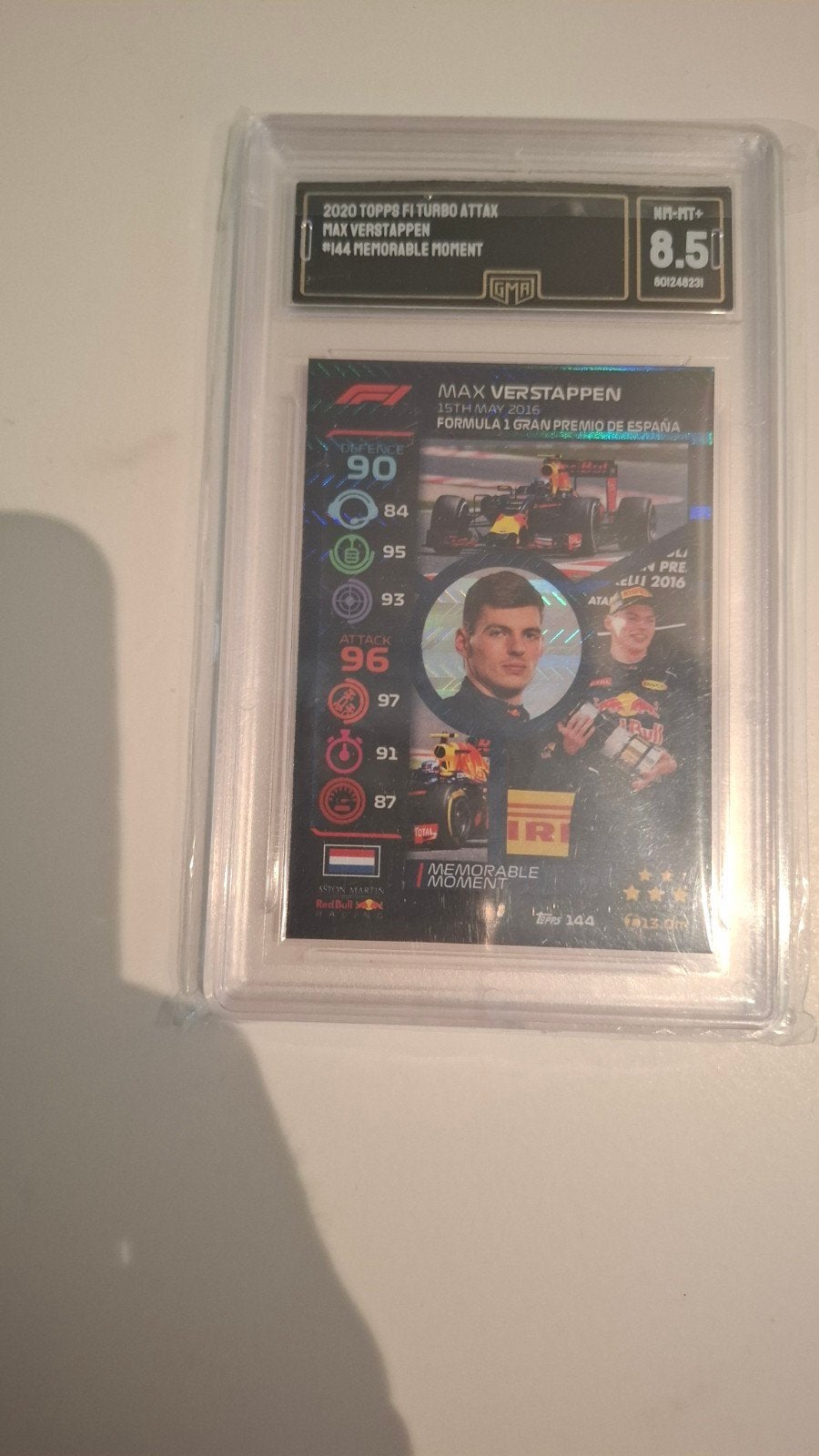 Max Verstappen 2020 Topps F1 Turbo Attax #144 GMA 8.5, Ophalen of Verzenden, Zo goed als nieuw, Overige sporten, Spelerskaart