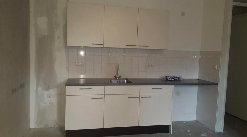 Keukenblok met Bovenkasten en Spoelbak, Overige materialen, Wit, Enkelwandige keuken, Ophalen of Verzenden