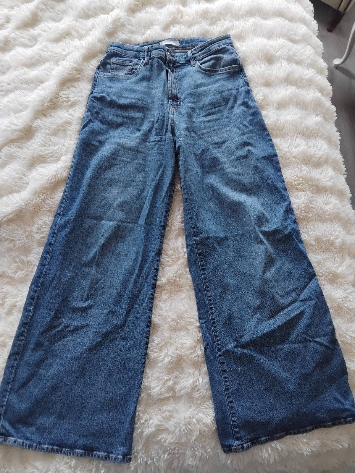 MNG Mango wijde pijpen jeans maat S, Blauw, Ophalen of Verzenden, Zo goed als nieuw, MNG Mango