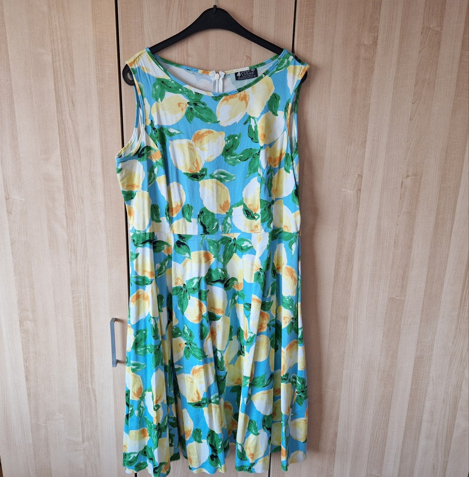 Zomerse Lady Vintage Hepburn Lemon Light Blue dress maat 20, Kleding | Dames, Lady Vintage, Blauw, Maat 46/48 (XL) of groter, Ophalen of Verzenden