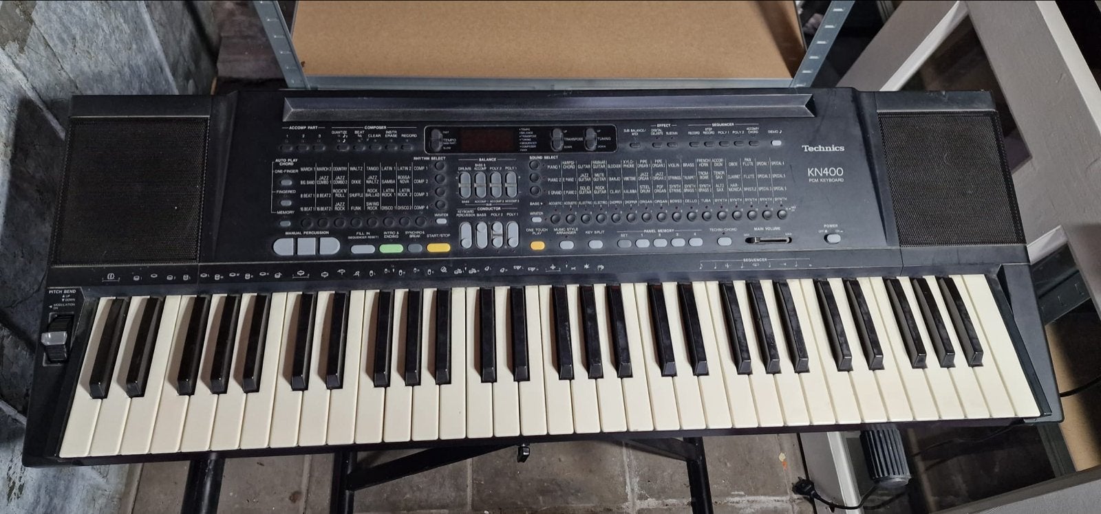 Technics KN400 PCM Keyboard met standaard en pianokruk, Ophalen, Met standaard, Technics, 61 toetsen