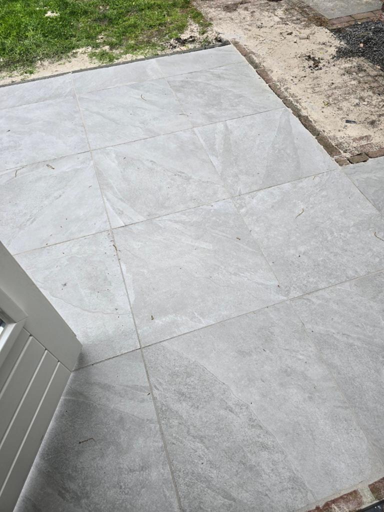 5m2 60x60x4.8 Argento Slate Excluton Terrastegels, Ophalen, Gebruikt, 60 cm of meer, Minder dan 5 m²