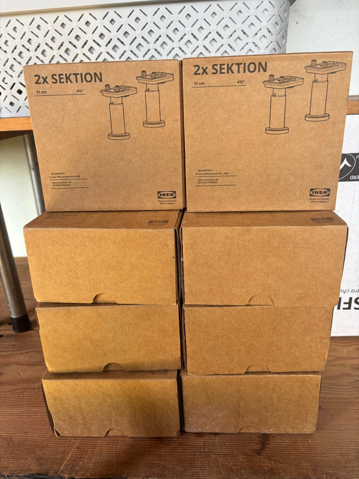 IKEA SEKTION Poten voor kast, 11 cm (8x2 stuks), Minder dan 50 cm, Zwart, Nieuw, Ophalen of Verzenden