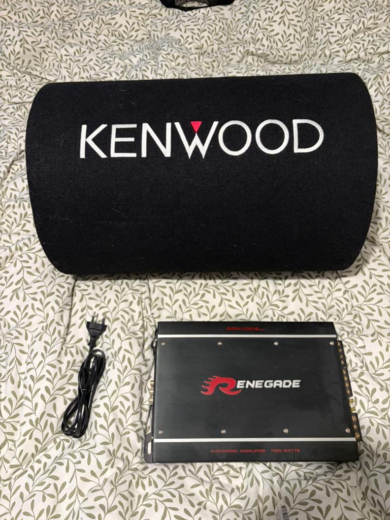 Kenwood KSC-W1200T Bass Tube & Renegade REN1100S MK3, Ophalen, Gebruikt