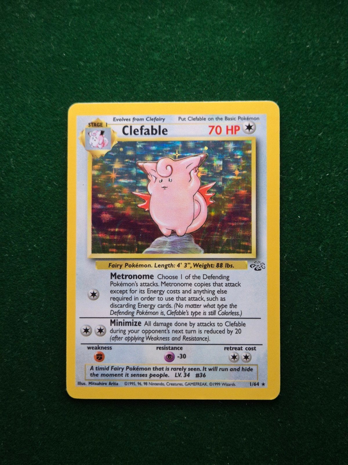 Clefable - Jungle 1/64, Verzenden, Zo goed als nieuw, Losse kaart, Foil