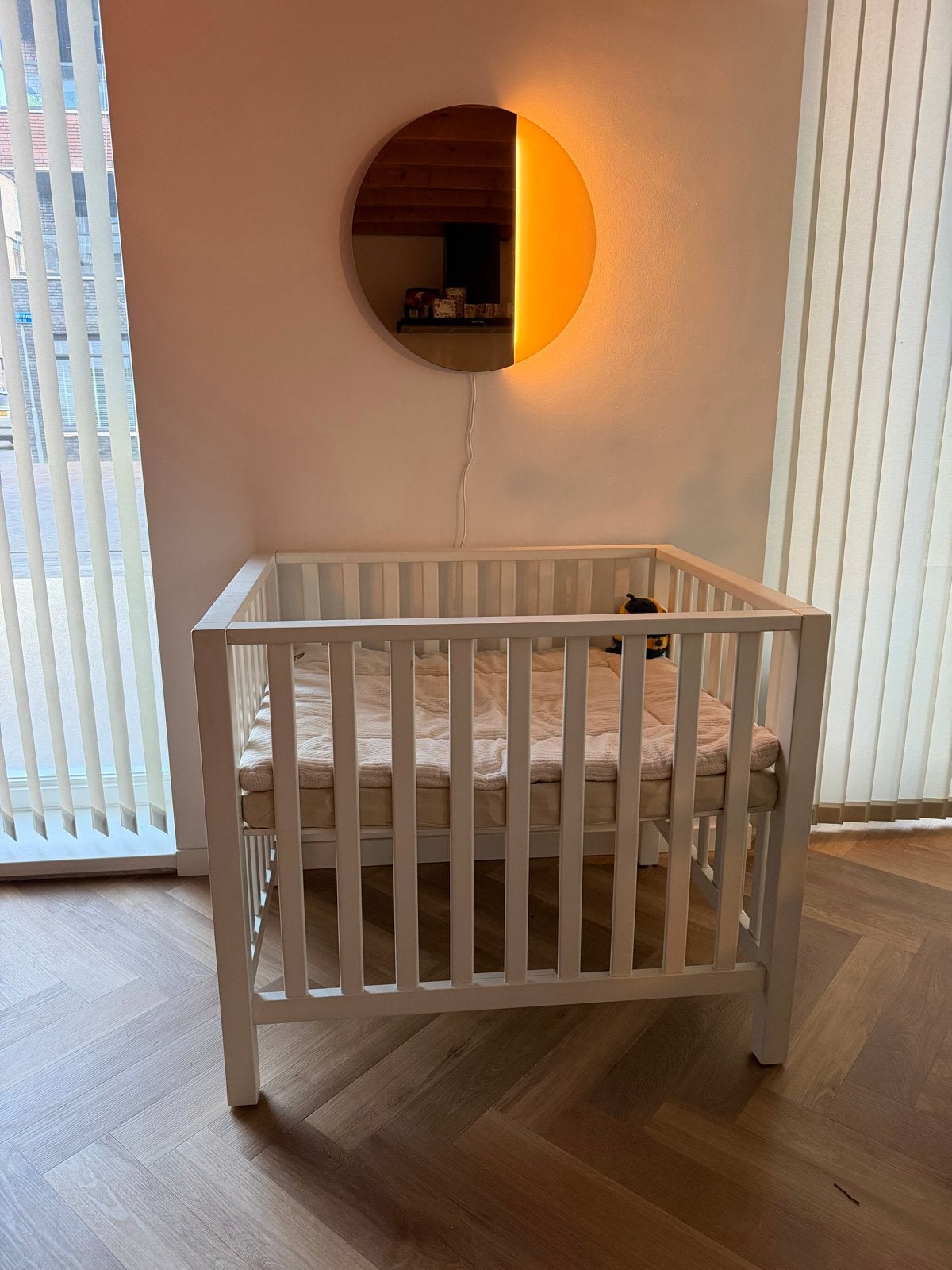 Witte box met matras en boxkleed (Jolien), Kinderen en Baby's, Ophalen, Gebruikt, Rechthoekig, In hoogte verstelbaar