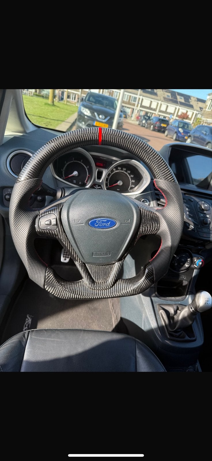 Ford Fiesta MK7 Custom ST Stuur Carbon Look, Ophalen, Gebruikt, Ford